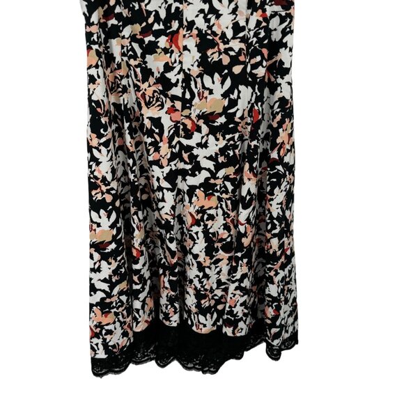 White House Black Market Womens Dress Size 8 Floral Print Sleeveless  Lace Trim - Picture 4 of 13
